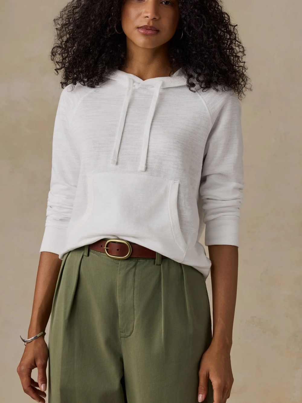 FAHERTY Sunwashed Organic Hoodie - White